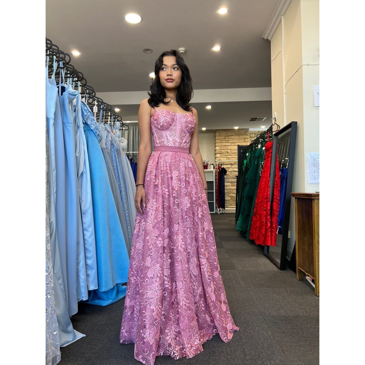 938 - QYN Elise Pink Gown - QYN designer dress hire