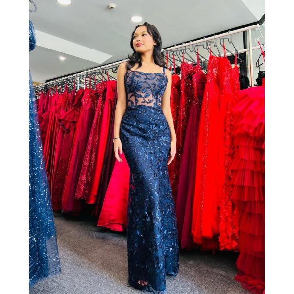 Q326 – QYN Helena Navy Blue Dress