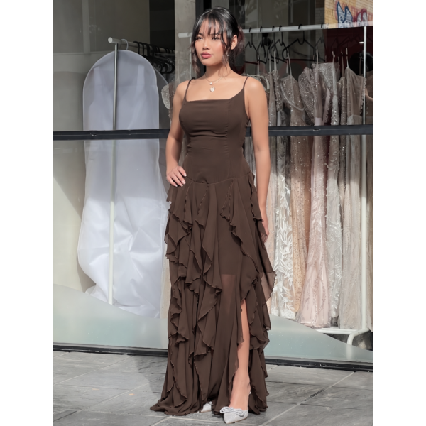 Y463 - QYN Anna Bri Chcolate Gown