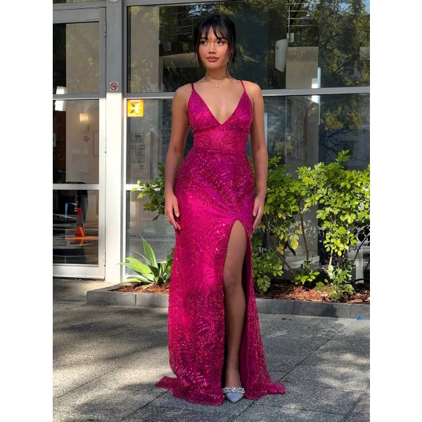 Y539 – QYN Jaylee Fuchsia Gown