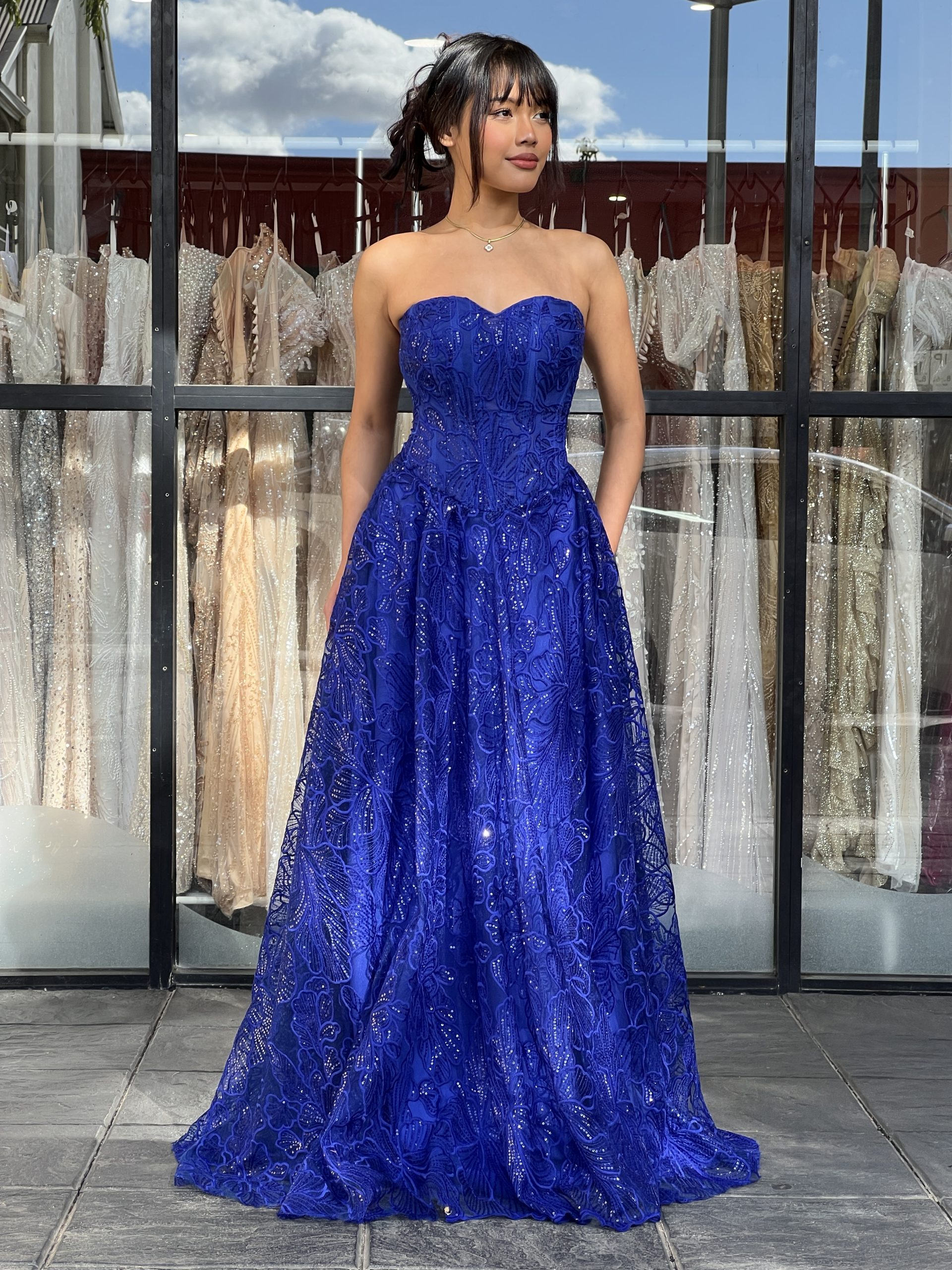 Y542 – QYN Priscilla Yvette Blue Gown Y542 – QYN Priscilla Yvette Blue Gown