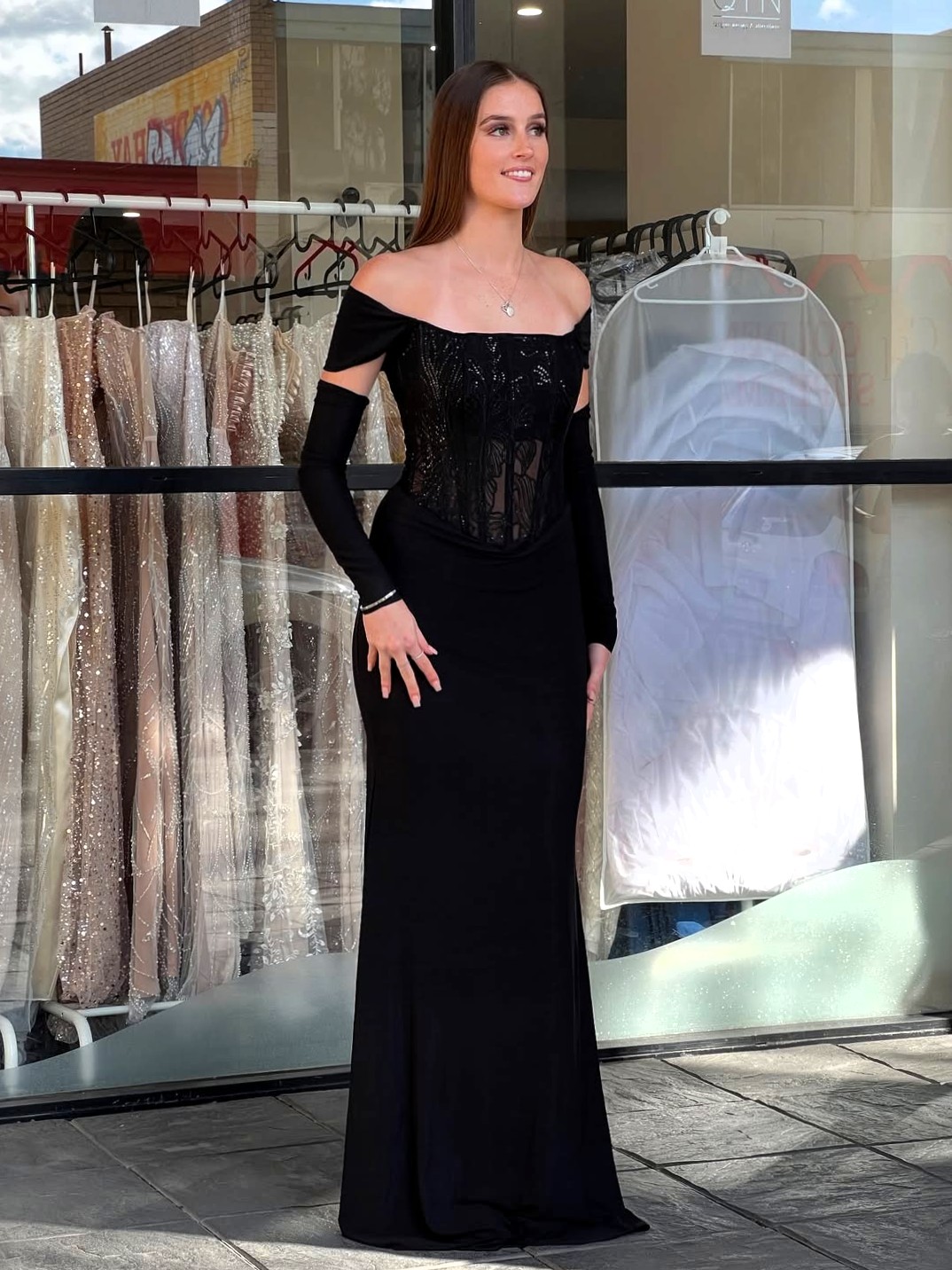 Y555 – QYN Mabel Leanna Black Gown Y555 – QYN Mabel Leanna Black Gown