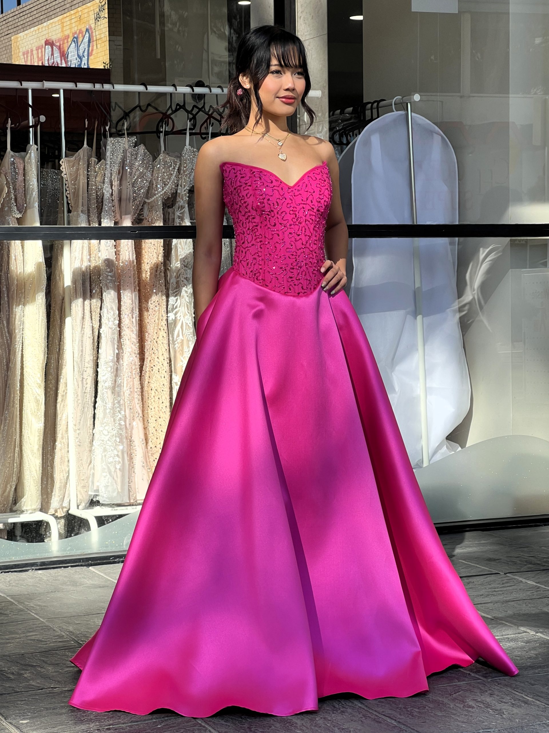 Y572 – QYN Desiree Carolina Pink Gown Y572 – QYN Desiree Carolina Pink Gown