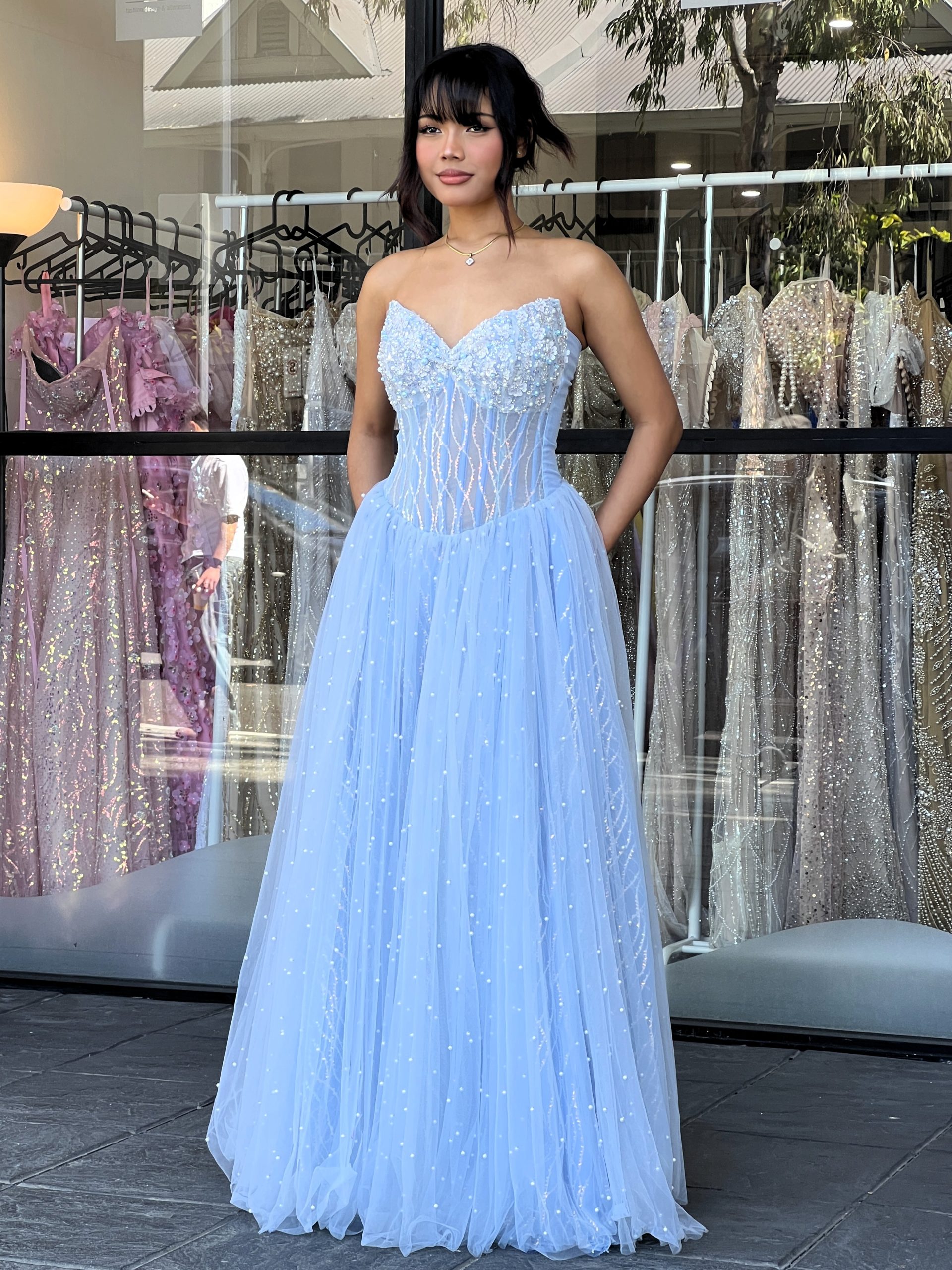 Y622 – QYN Janelle Casey Bably Blue Gown Y622 – QYN Janelle Casey Bably Blue Gown