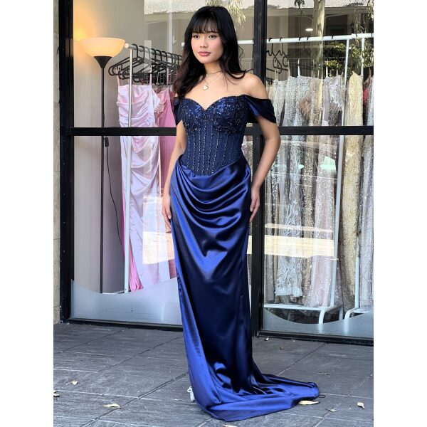 Y634 - QYN Chloe Kora Blue Gown