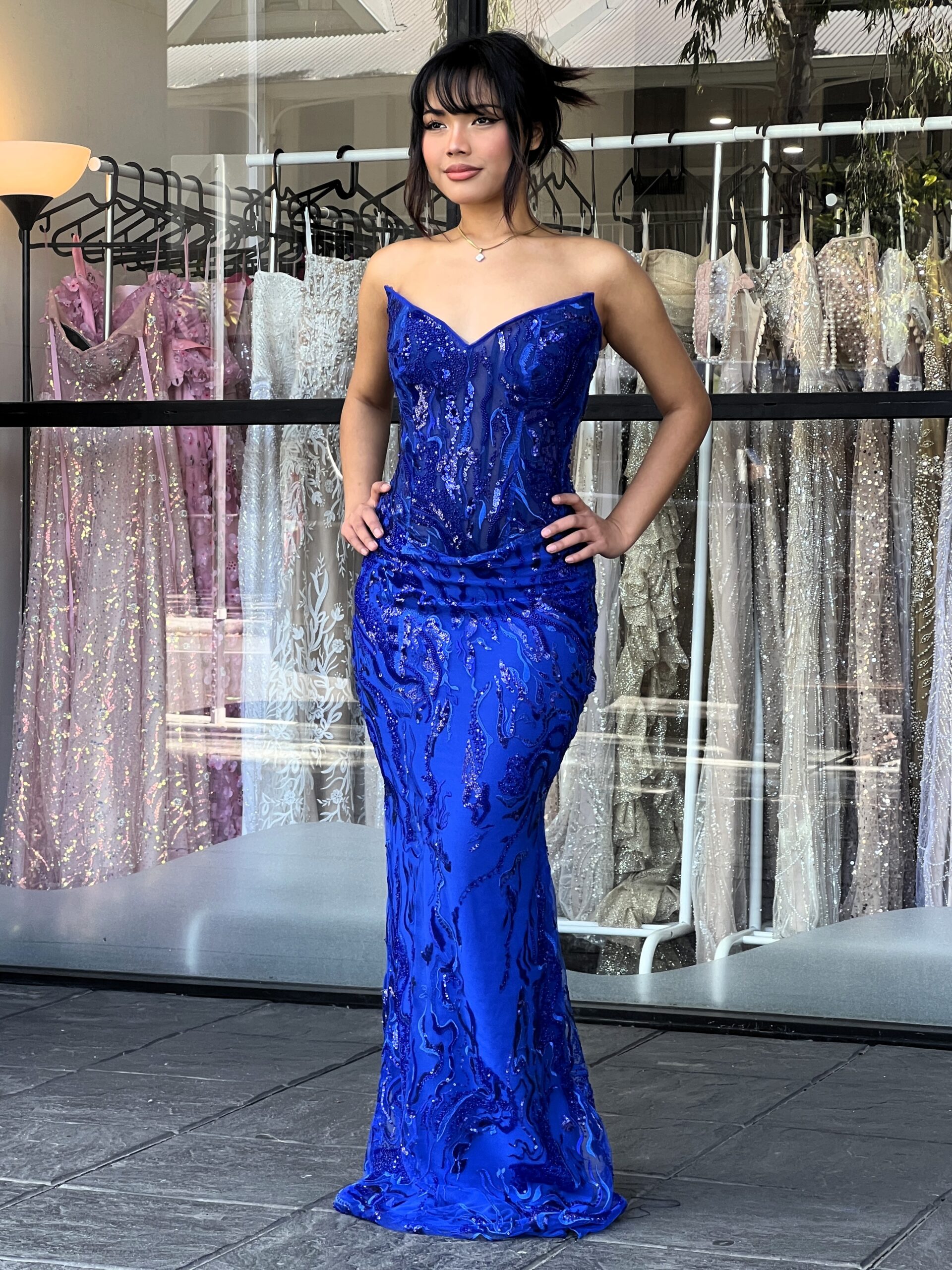 Y640 – QYN Carmen Nola Blue Gown Y640 – QYN Carmen Nola Blue Gown