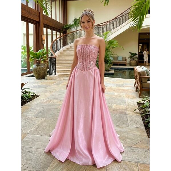 Y704 - QYN Isabella Kate Pink Gown