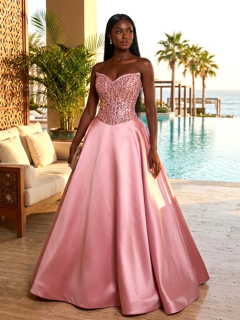 Y709 – QYN Mariana Amelie Pink Gown Y709 – QYN Mariana Amelie Pink Gown
