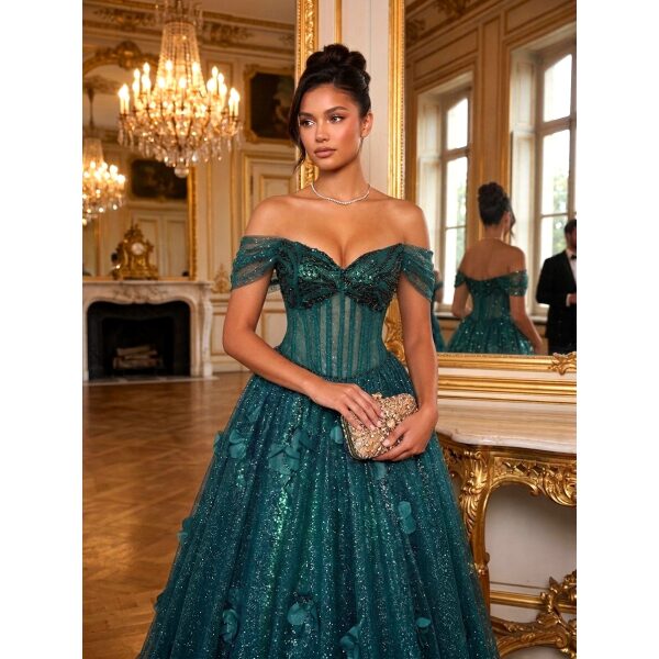Y731 - QYN Rita Loraine Green Gown