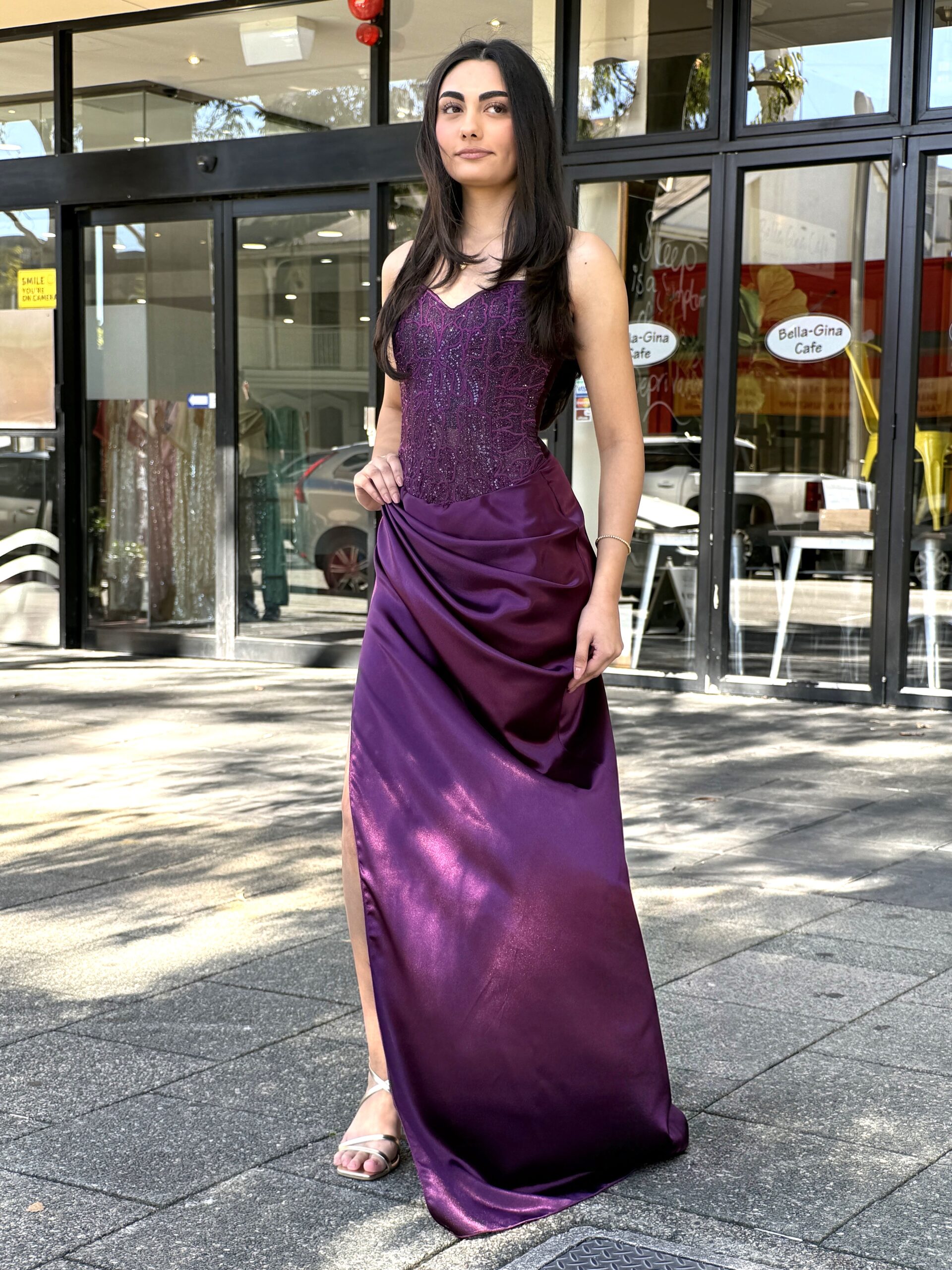 Y735 – QYN Lilian Luciana Grape Gown Y735 – QYN Lilian Luciana Grape Gown