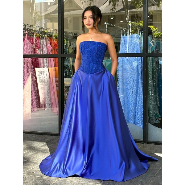 Y752 - QYN Samantha Kim Blue Gown