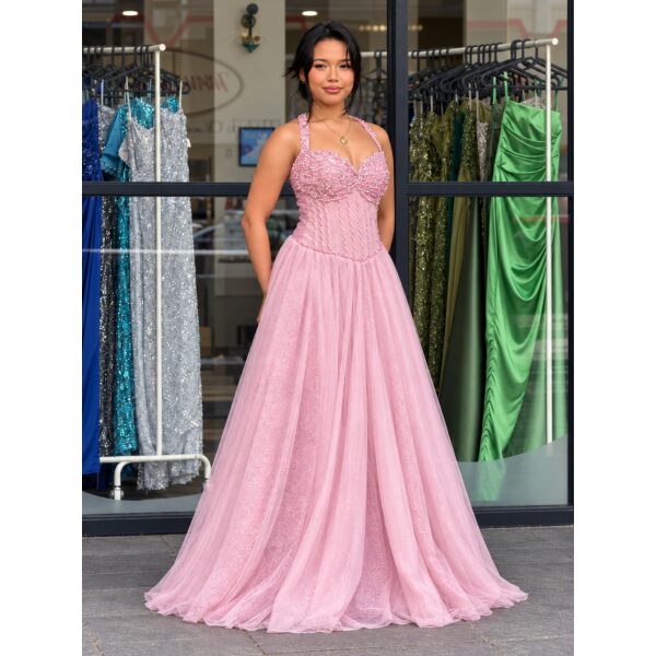 Y774 – QYN Jennifer Leigh Pink Gown