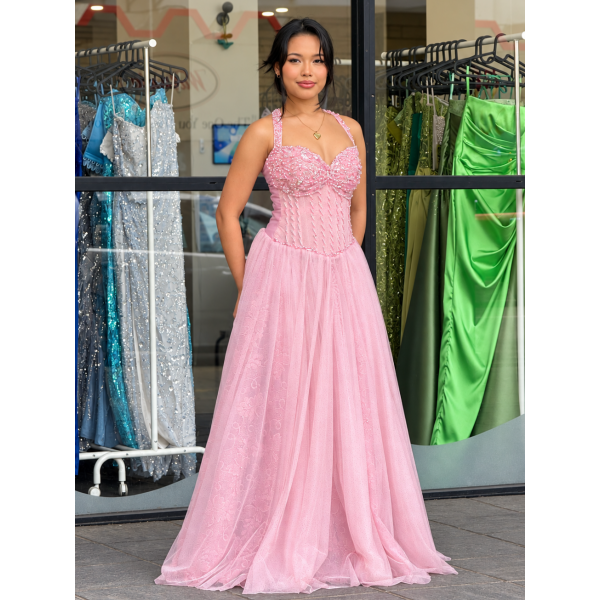 Y774 - QYN Jennifer Leigh Pink Gown