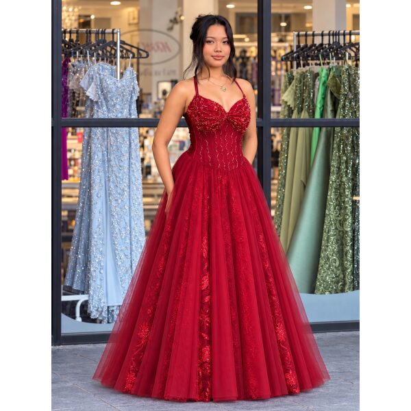 Y776 - QYN Rose Kelly Red Gown